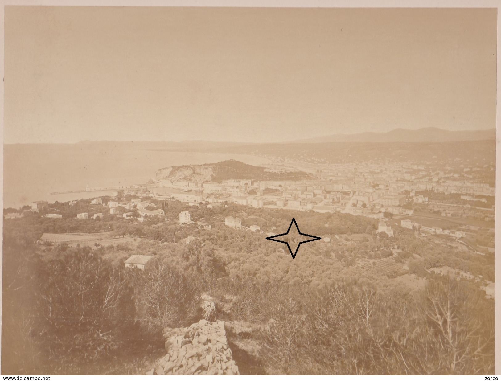 NICE Lot De Deux Photos Anciennes Vers 1890 1900 Prisent Depuis Le MONT BORON. - Autres & Non Classés