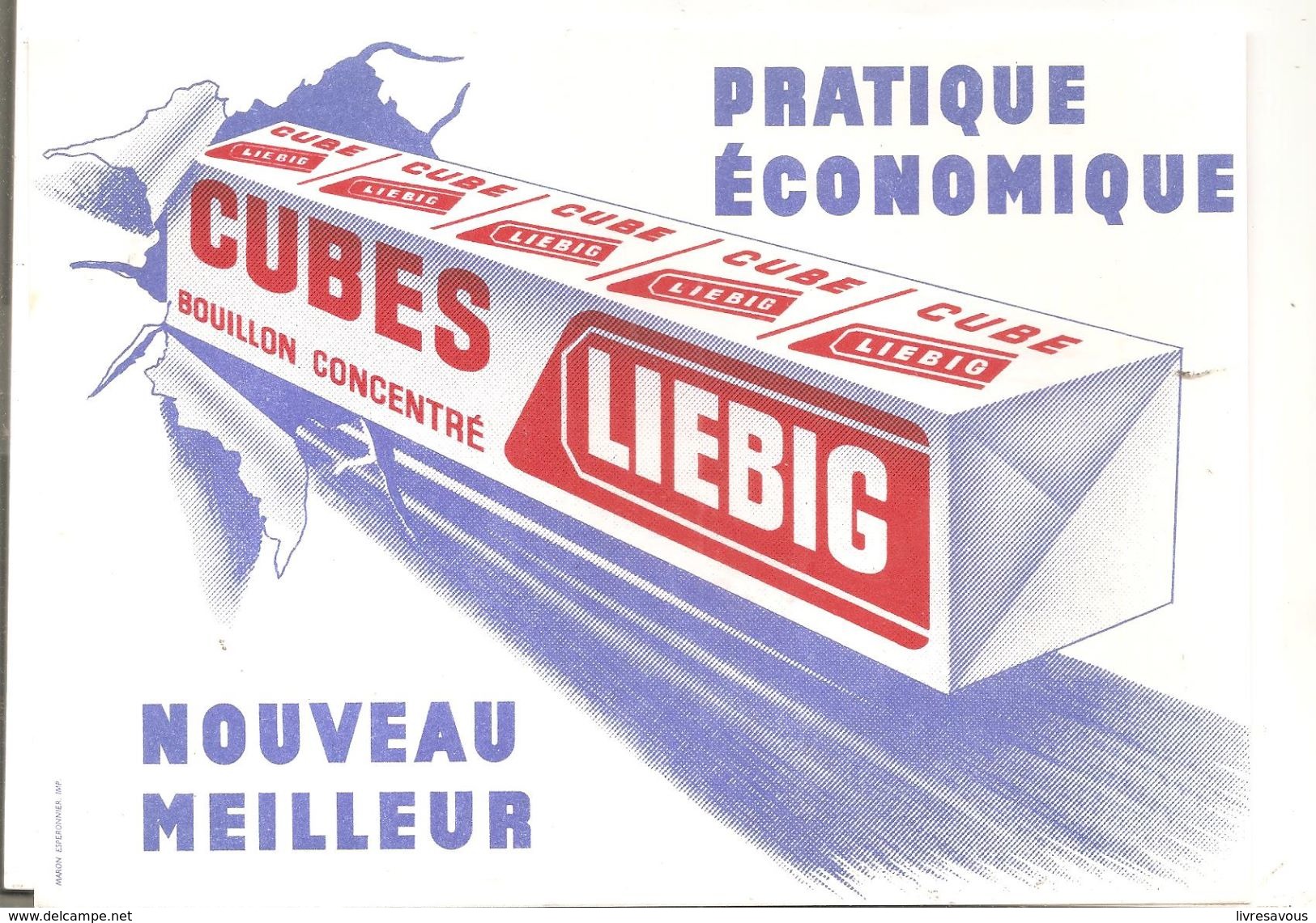 Buvard LIEBIG Cubes Bouilllon Concentré Pratique Econonomique Nouveau Meilleur - Soep En Saus