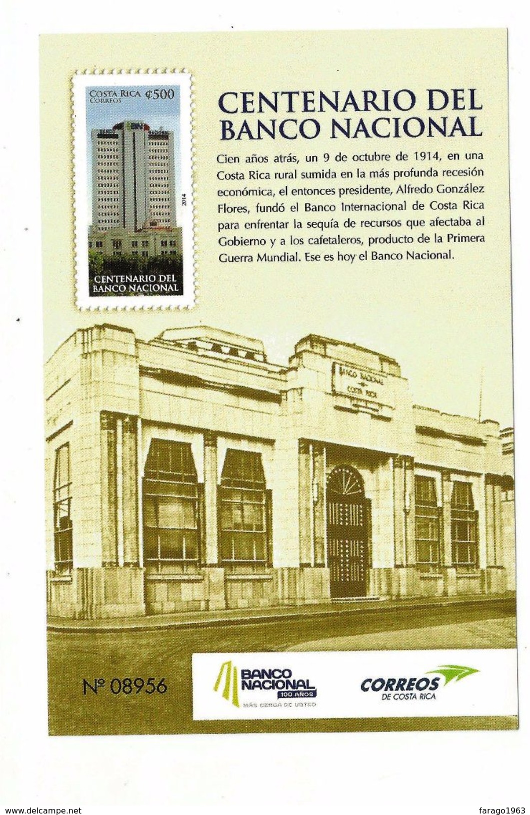 2014 Costa Rica Central Bank Souvenir Sheet Complete   MNH - Costa Rica