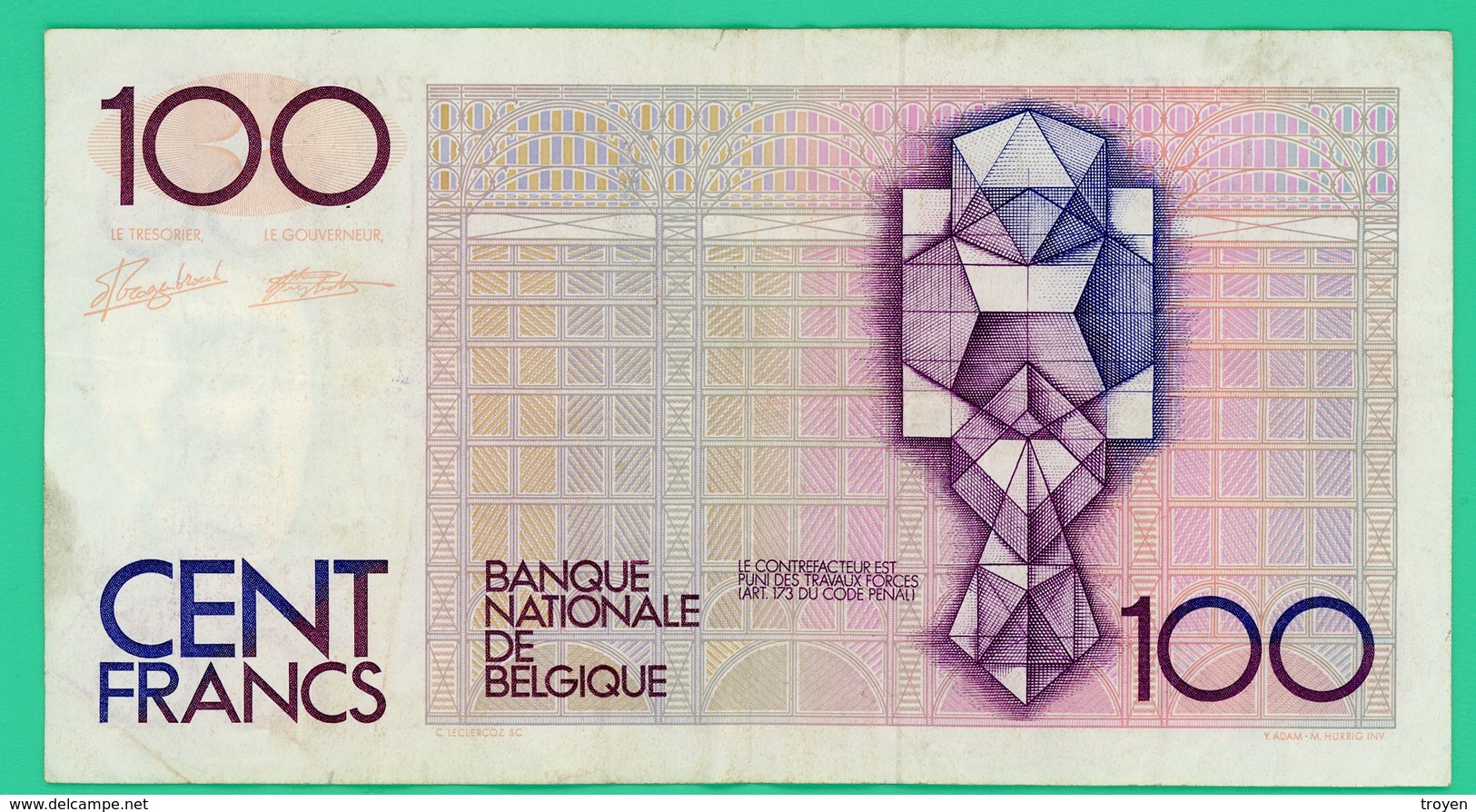100 Francs - Belgique - Légende Flamande - N°.22409585263 - TB+ - - 100 Francs