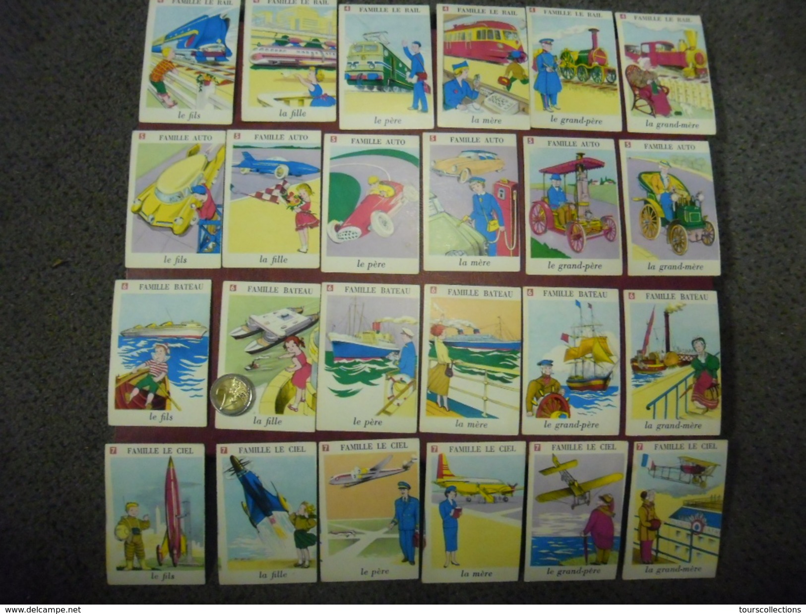 JEU COMPLET Trés Ancien De 42 Cartes à Jouer (7 Familles X 6 Cartes) En Fort Bel état De Conservation - Autres & Non Classés