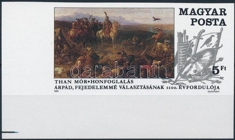 ** 1989 Árpád Fejedelemmé Választásának 1100. évfordulója Vágott ívsarki Bélyeg (1.500) - Other & Unclassified