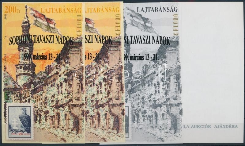 ** 1999/10 Soproni Tavaszi Napok Emlékív Garnitúra Azonos Sorszámmal (20.000) - Autres & Non Classés