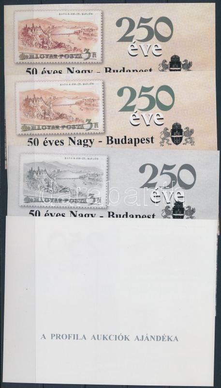 ** 2000/4 50 éves Nagy-Budapest 4 Db-os Emlékív Garnitúra Azonos Sorszámmal (20.000) - Other & Unclassified