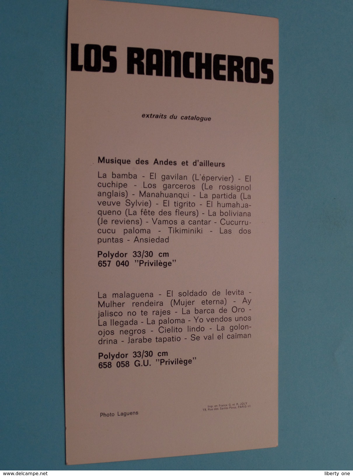 LOS RANCHEROS ( Zie Foto's ) ! - Handtekening