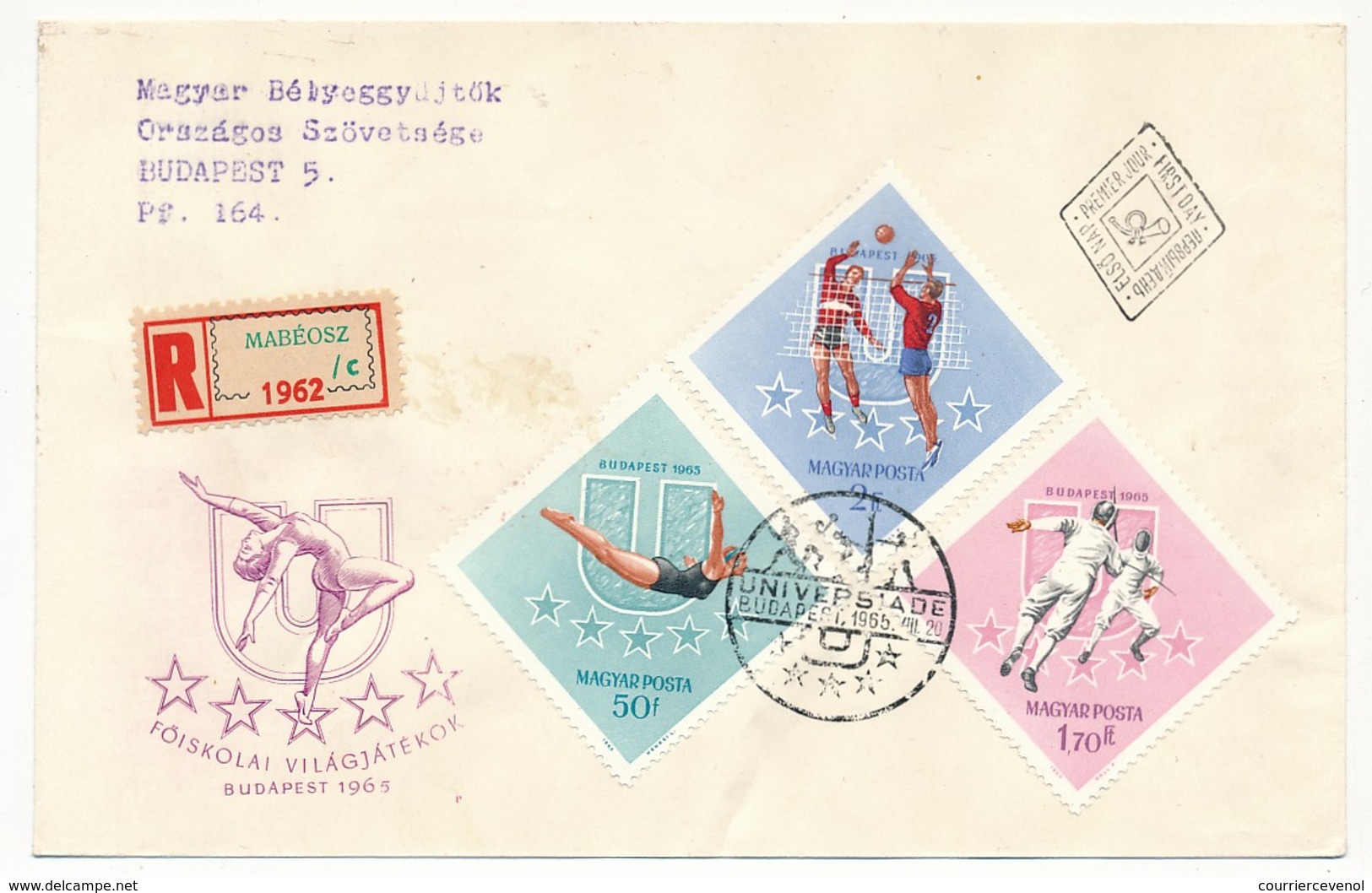 Hongrie - 3 Enveloppes FDC - Série Sports "Universiade" Budapest 1965 - FDC