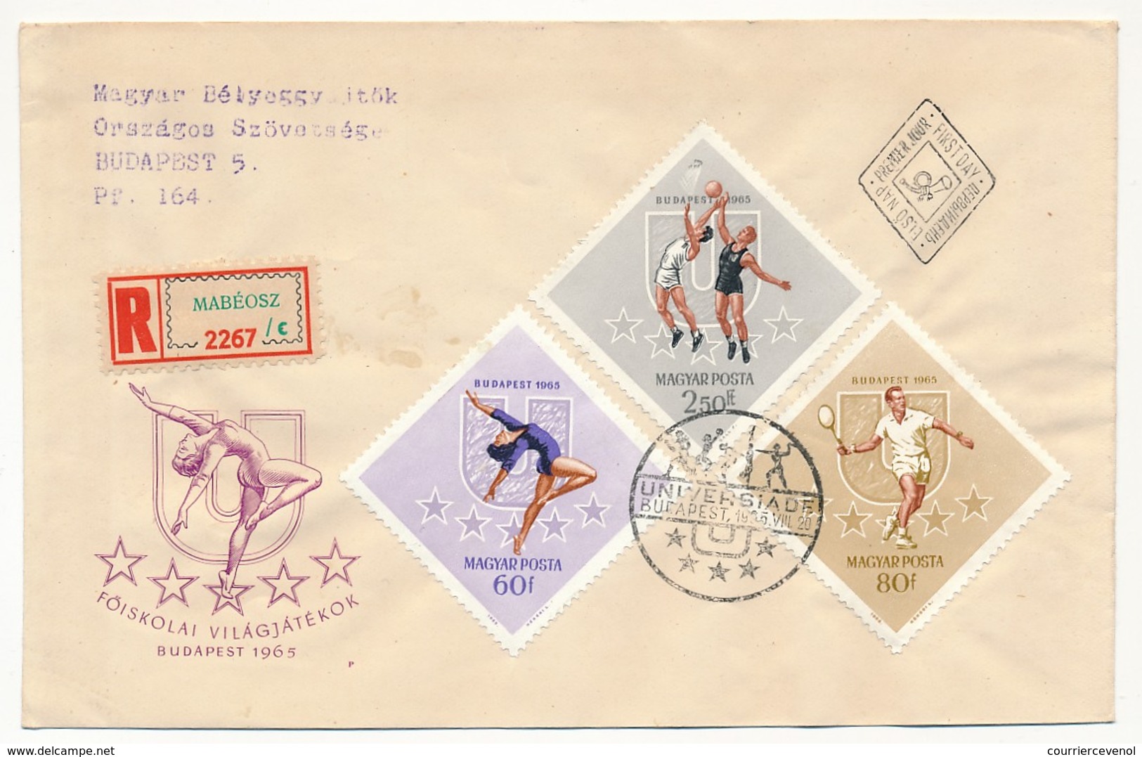 Hongrie - 3 Enveloppes FDC - Série Sports "Universiade" Budapest 1965 - FDC