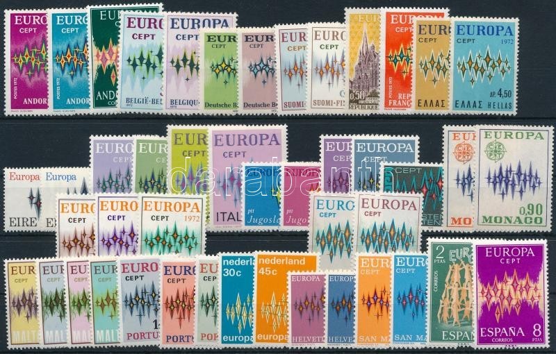 ** 1972 Európa CEPT Gyűjtemény, 46 Különféle Bélyeg - Other & Unclassified