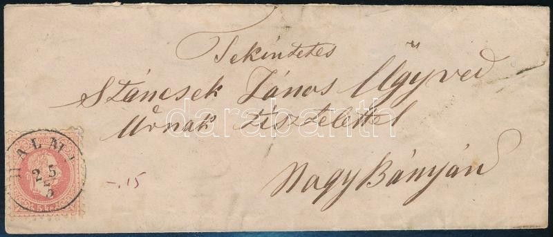 ~1870 5kr (javított / Repaired) Levélen ,,HALMI' - Ovális ,,NAGYBÁNYA' - Other & Unclassified