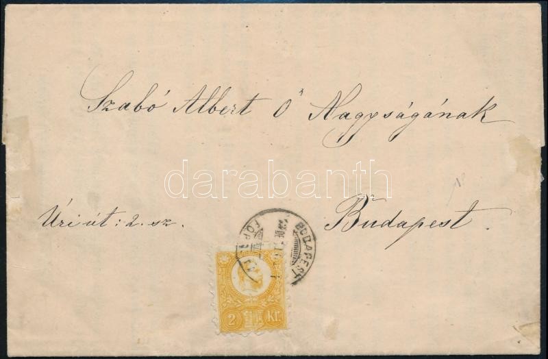 1873 Budapest Helyi Nyomtatvány 2kr Bérmentesítéssel - Autres & Non Classés