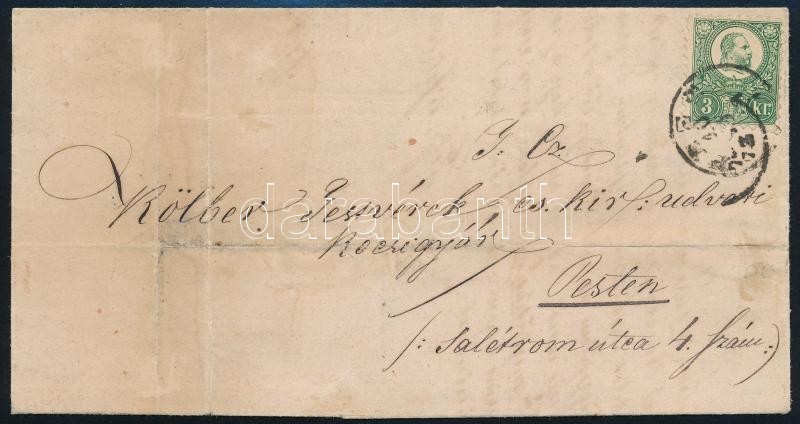 1873 3kr Helyi Levélen 'PEST' (20.000) - Other & Unclassified