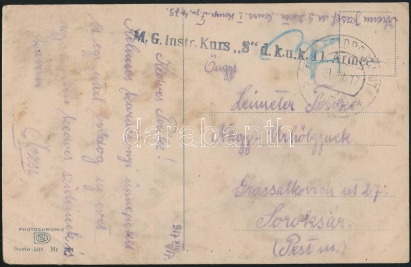 1917 Tábori Posta Képeslap 'M.G. Instr. Kurs S. D. K.u.k. 11. Armee' + 'FP 479' - Autres & Non Classés