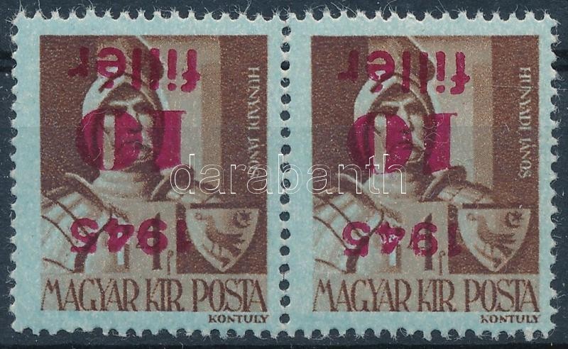 ** 1945 Kisegítő 10f/ 4f Párban, Fordított Felülnyomással - Other & Unclassified