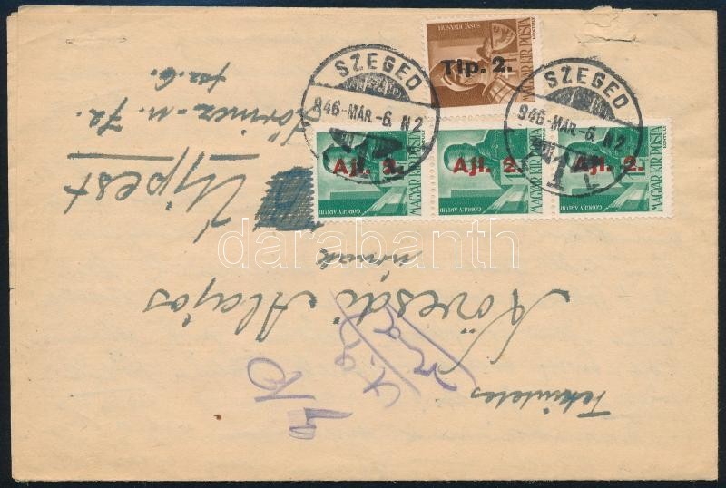 1946 (8. Díjszabás) Levél 4 Bélyeggel Bérmentesítve / Cover With 4 Stamps Franking 'SZEGED' - Autres & Non Classés