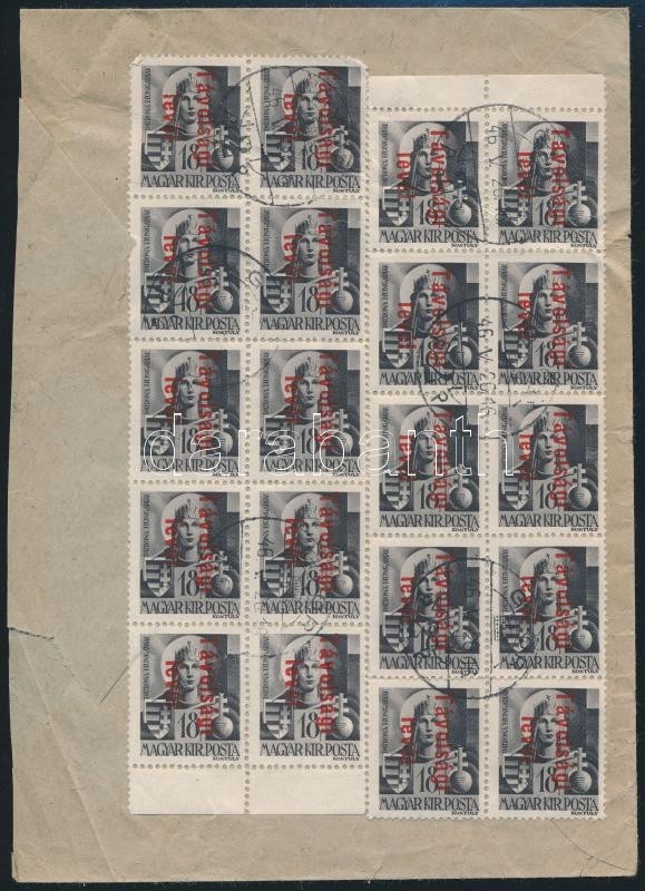 1946 (16. Díjszabás) Távolsági Levél Betűs 20 X Távolsági Levél/18f Bérmentesítéssel 'GYŐR' - Budapest - Autres & Non Classés