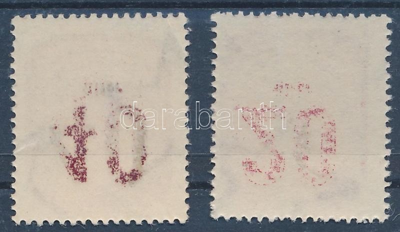 ** 1950 Forint-fillér Portó 20f, 40f Az értékszám Gépszínátnyomatával - Other & Unclassified