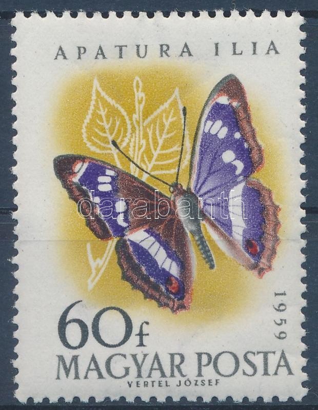 ** 1959 Lepke 60f, Lepkeszárnyon Kettős Fehér Csík (6.000) - Autres & Non Classés