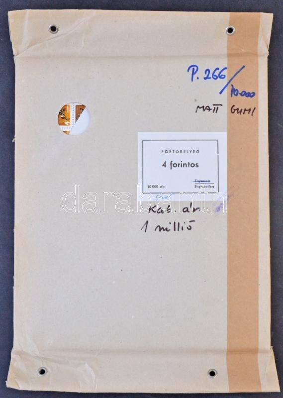 O 1987 Postatörténet Portó 4 Ft 100 Db 100-as ívben Matt Gumizással Bontatlan Postai Csomagolásban (1.000.000) - Autres & Non Classés