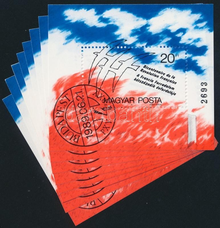 ** O 1989 Francia Forradalom 10 Db Postatiszta + 10 Db Pecsételt Blokk - Other & Unclassified