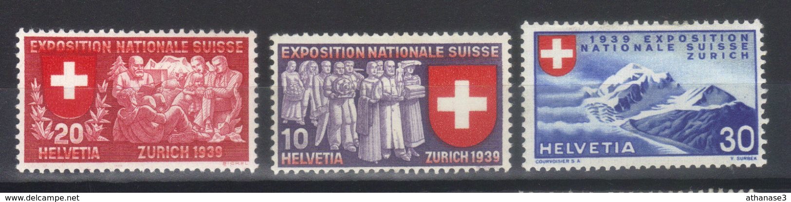 SUISSE    N°s 320* à 322* Série Complète    (1939) - Unused Stamps