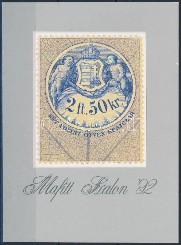 ** 1992 MAFITT Szalon '92 Emlékív Okmánybélyeggel (25.000) / Souvenir Sheet - Autres & Non Classés