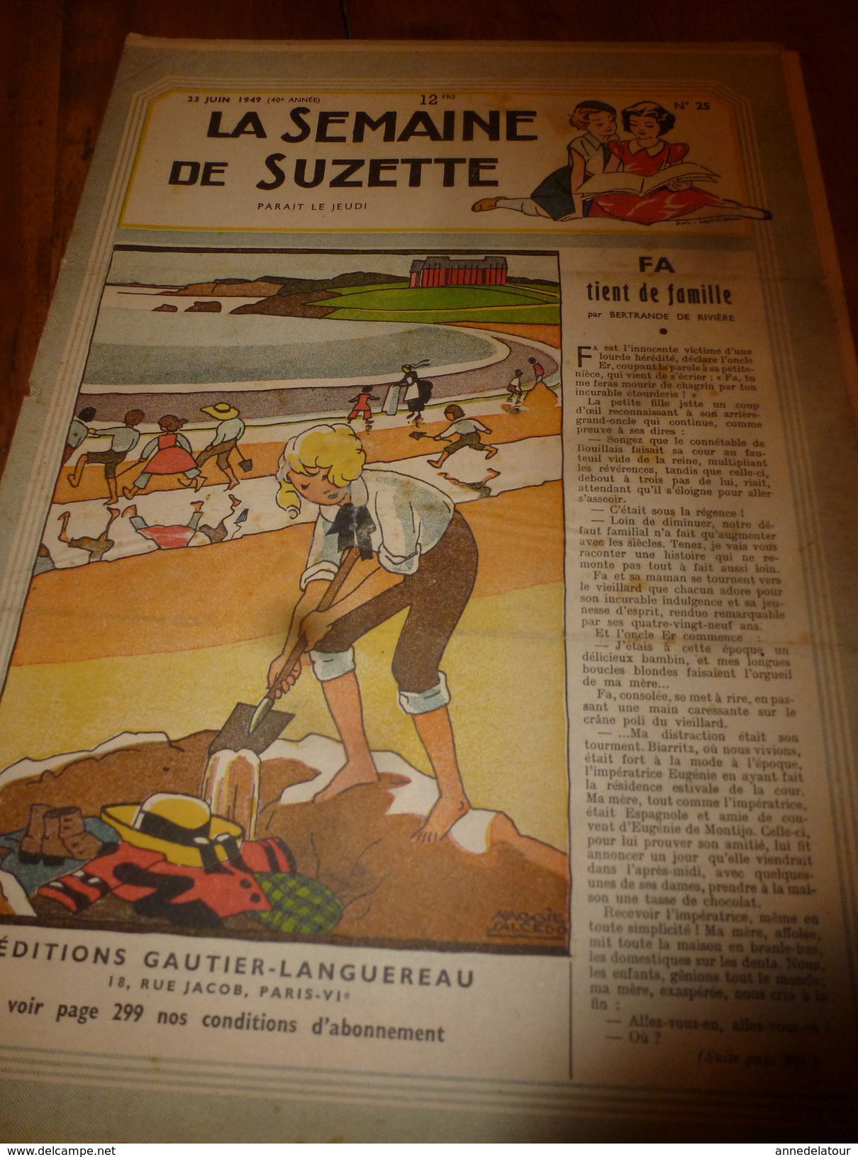 1949 LSDS (La Semaine De Suzette) :Anecdote De Noël-Noël; Carole March Fait "Alice" Au Pays Des Merveilles;etc - La Semaine De Suzette