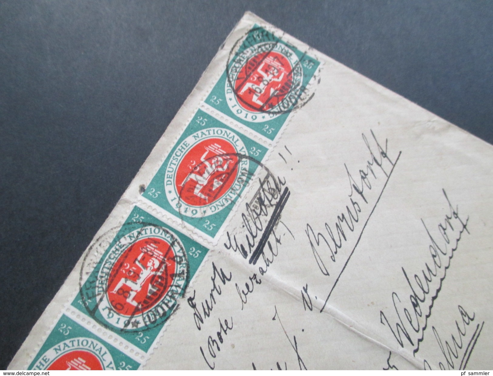 DR Infla 1919 Nr. 108 Und 4x Nr. 109 MiF Eilboten Expres Brief. Schloss Wedendorf Schwerin. - Briefe U. Dokumente