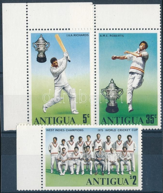** 1975 Krikett Világbajnokság ívszéli Sor Mi 396-398 - Autres & Non Classés