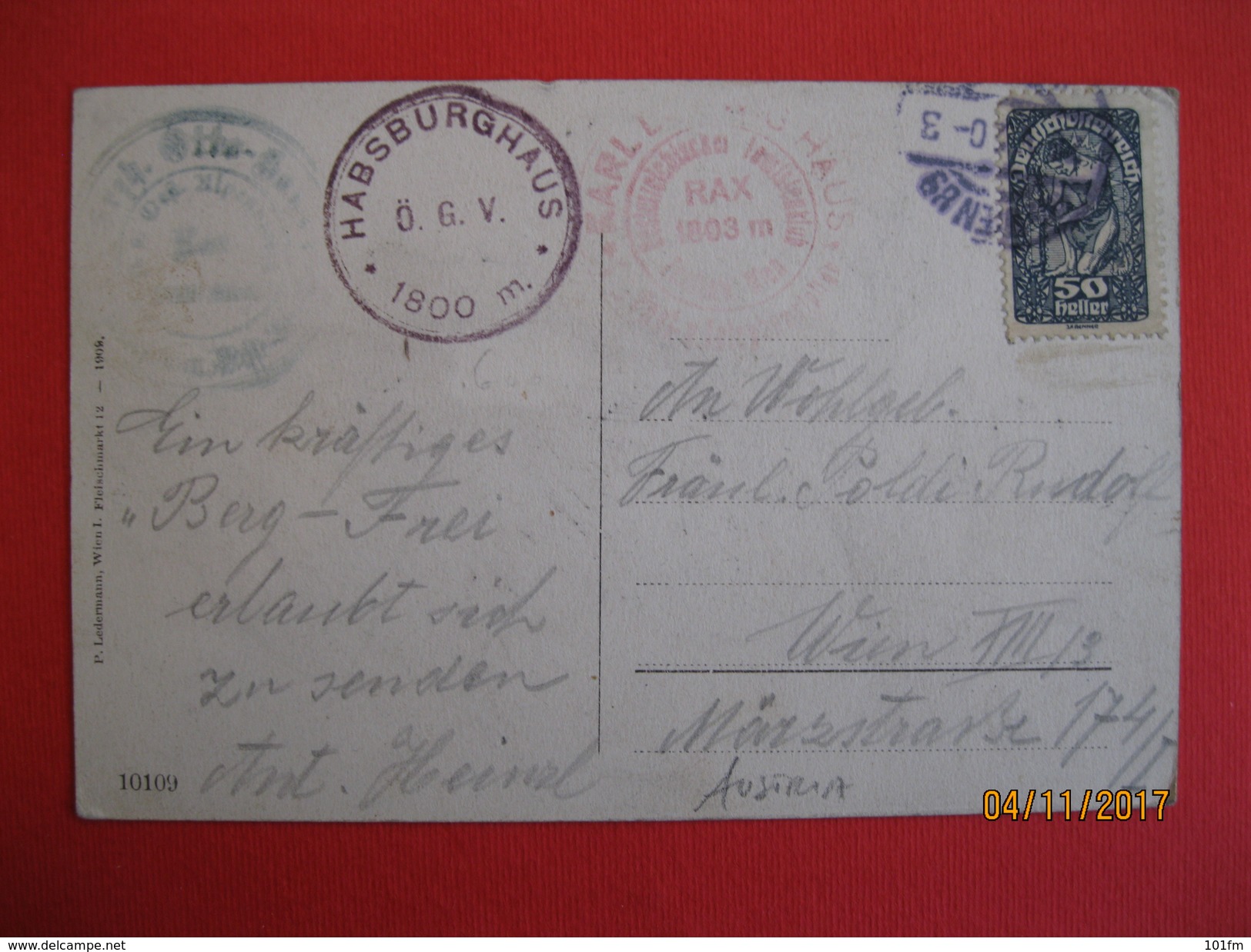 AUSTRIA - RAXALPE -AM OBEREN ZIMMERSTEIG - ED. P. LEDERMANN 1909 - Raxgebiet