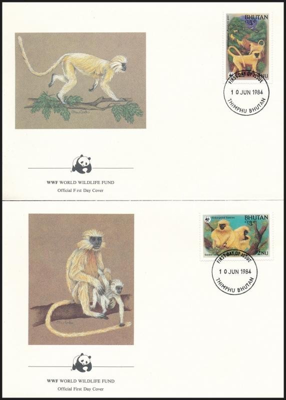 1984 WWF: Aranylangur Sor 4 Db FDC-n Mi 840-843 - Autres & Non Classés