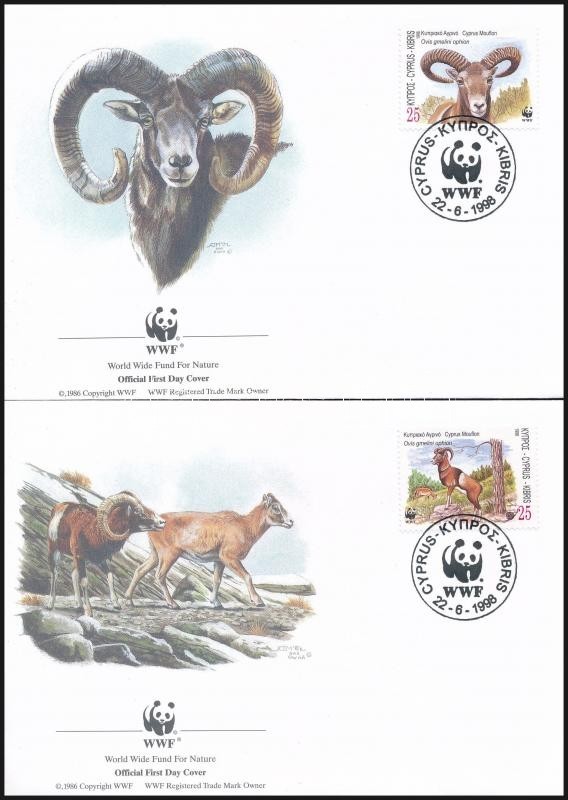 1998 WWF: Muflon Sor Mi 914-917 4 Db FDC-n - Other & Unclassified