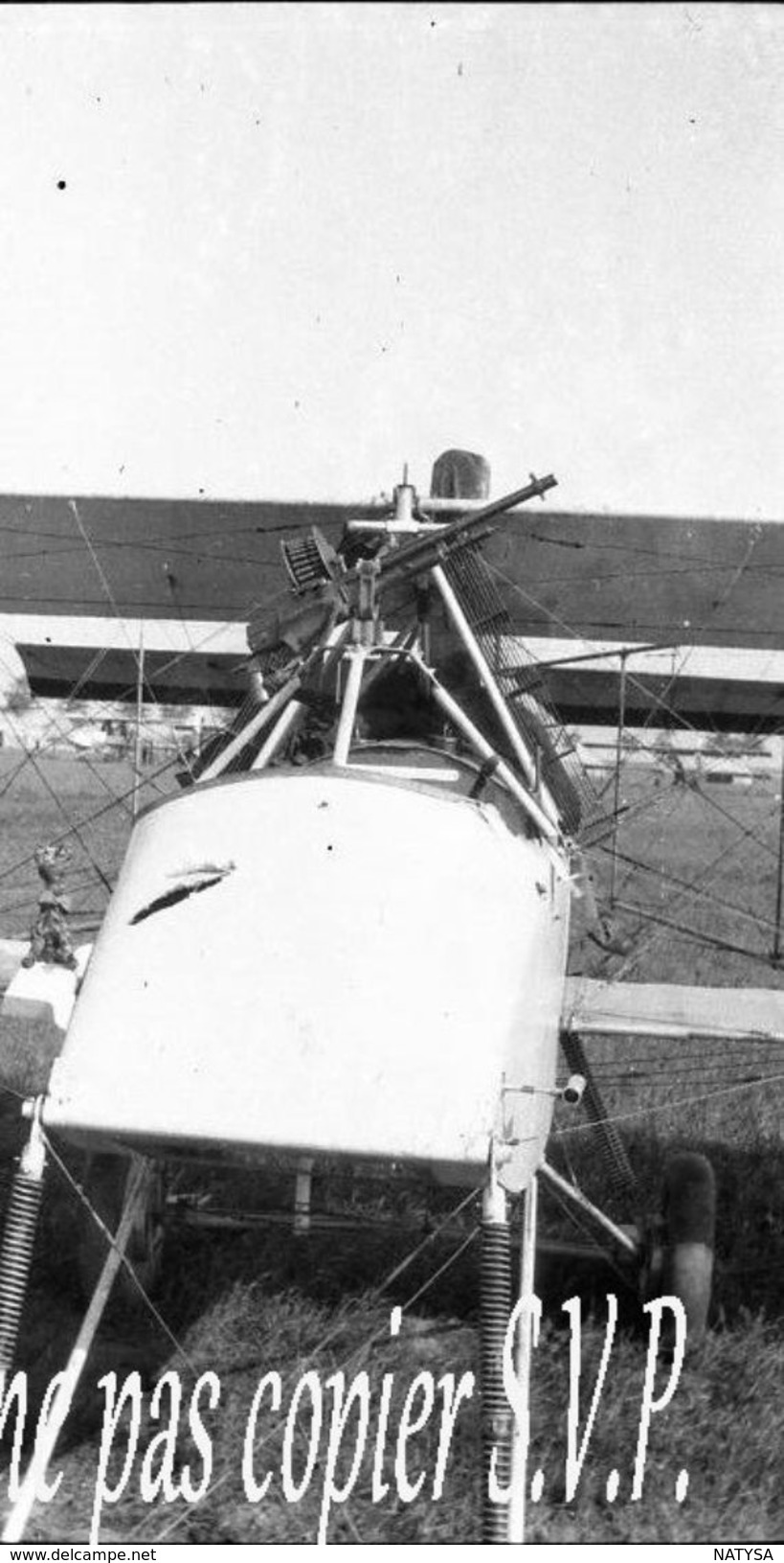 Guerre 14-18 AVIATION APPAREIL VOISIN ATTEINT PAR OBUS  Négatif De Militaire Escadrille VB 110 Aerodrome CROISETTE 1915 - 1914-18