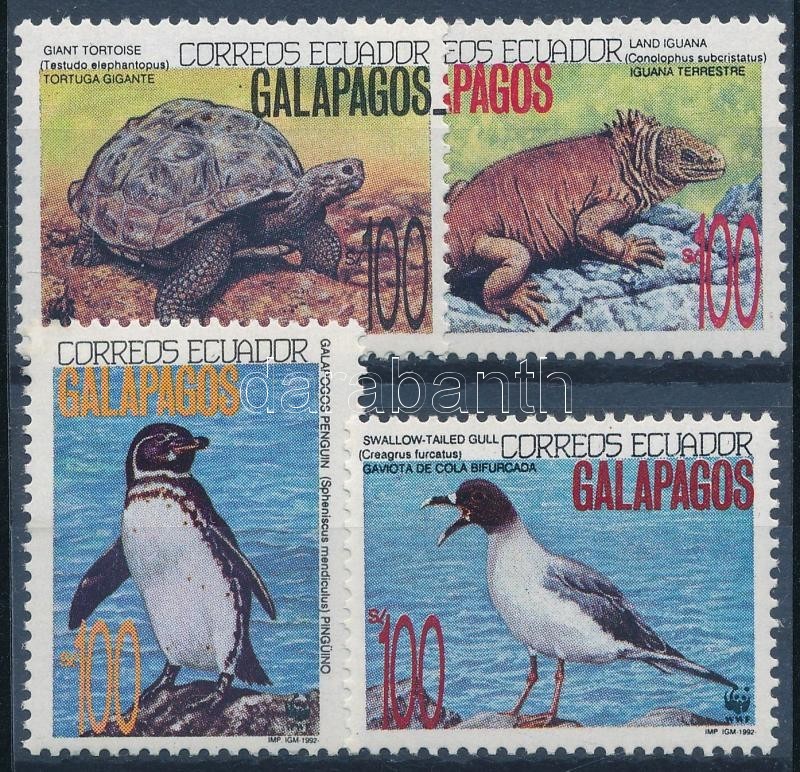 ** 1992 WWF: A Galápagos-szigetek élővilága Sor 4 értéke + 4 Db FDC Mi 2207-2209 + 2212 - Autres & Non Classés