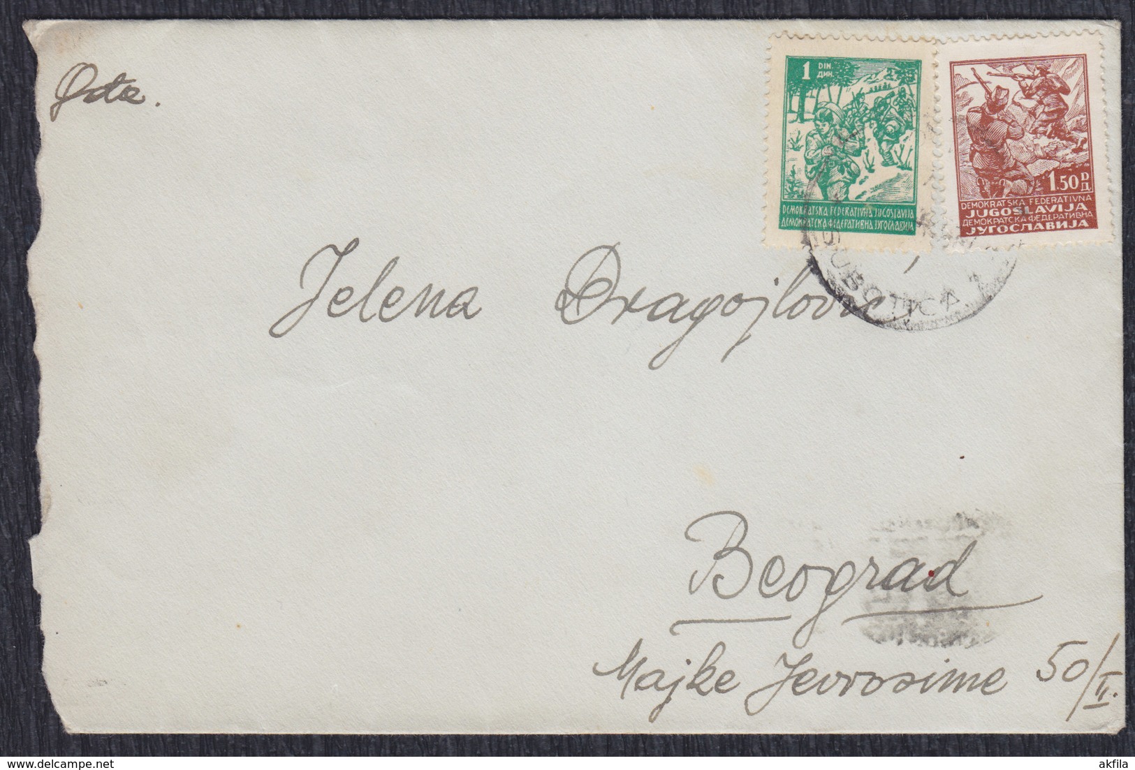 Yugoslavia 1946 Partisans, Letter Sent From Subotica To Beograd - Covers & Documents