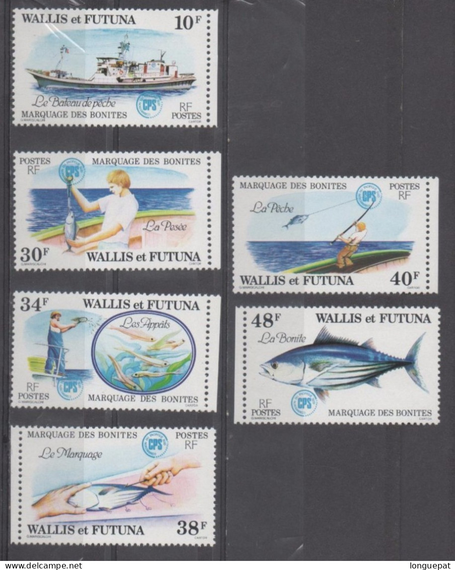 WALLIS Et FUTUNA - Faune Marine - Poisson: La Bonite - Marquage De La Bonite : Bateau De Pêche, Pesée, Appâts, Marquage, - Unused Stamps