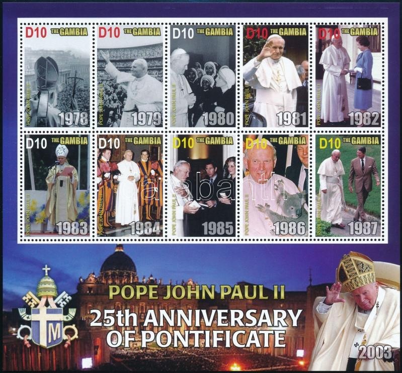 ** 2004 II. János Pál 25 éve Pápa Kisívsor Mi 5330-5354 - Autres & Non Classés