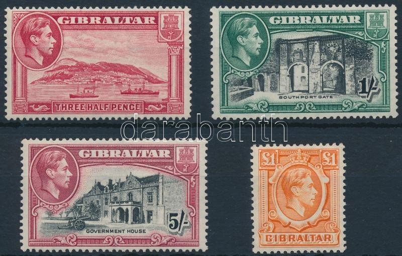 ** 1938 VI. György - Tájkép 4 Klf értéke Mi 109B, 113C, 115C, 117A - Other & Unclassified