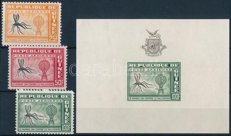 ** 1962 Harc A Malária Ellen Sor Mi 102-104 + Vágott Blokk Mi 1 - Other & Unclassified