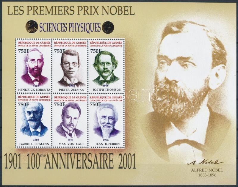 ** 2002 100 éves A Nobel-díj Kisív Mi 3820-3825 - Other & Unclassified