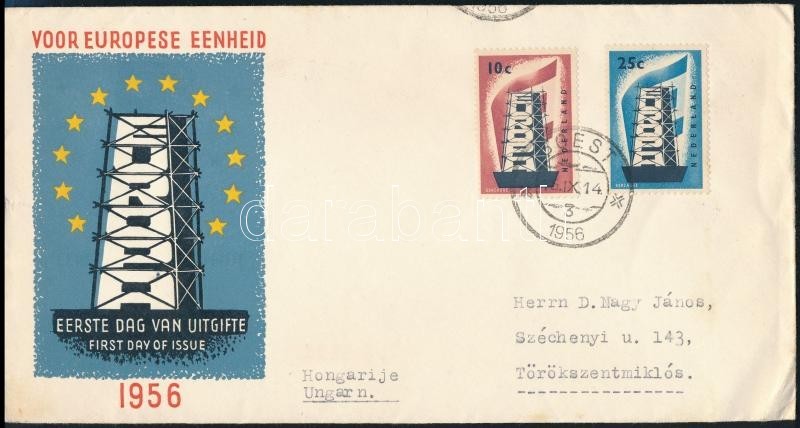 1956 Europa CEPT Ajánlott FDC - Autres & Non Classés