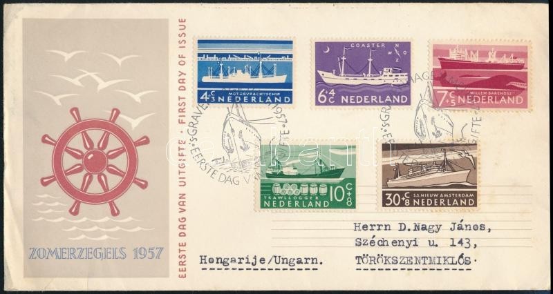 1957 Hajók Ajánlott FDC - Other & Unclassified