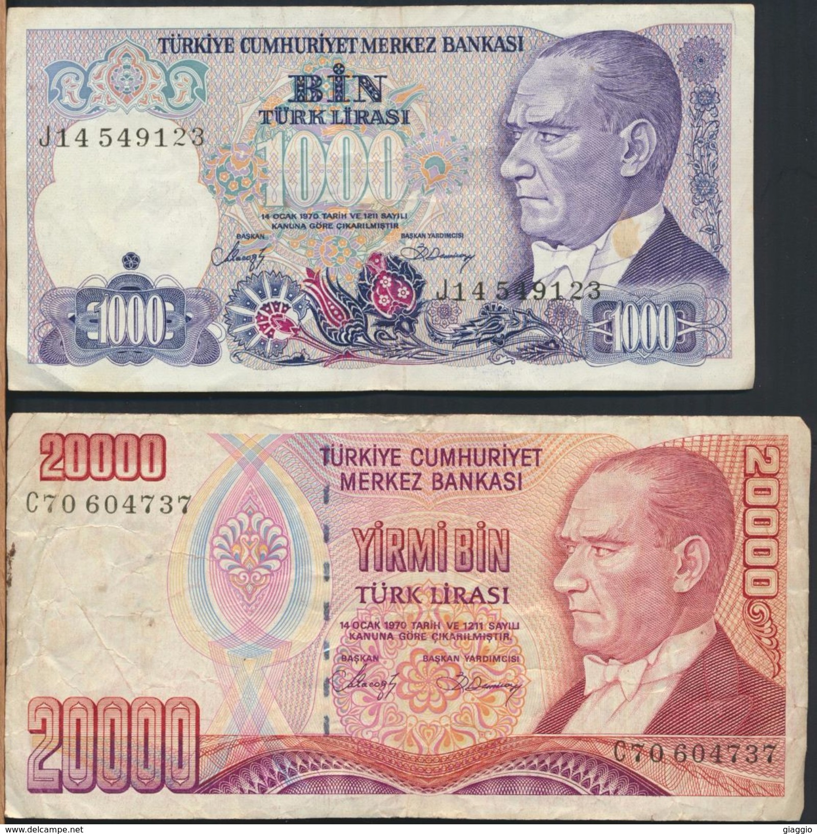 °°° TURKEY - 1000 20000 LIRA °°° - Turchia