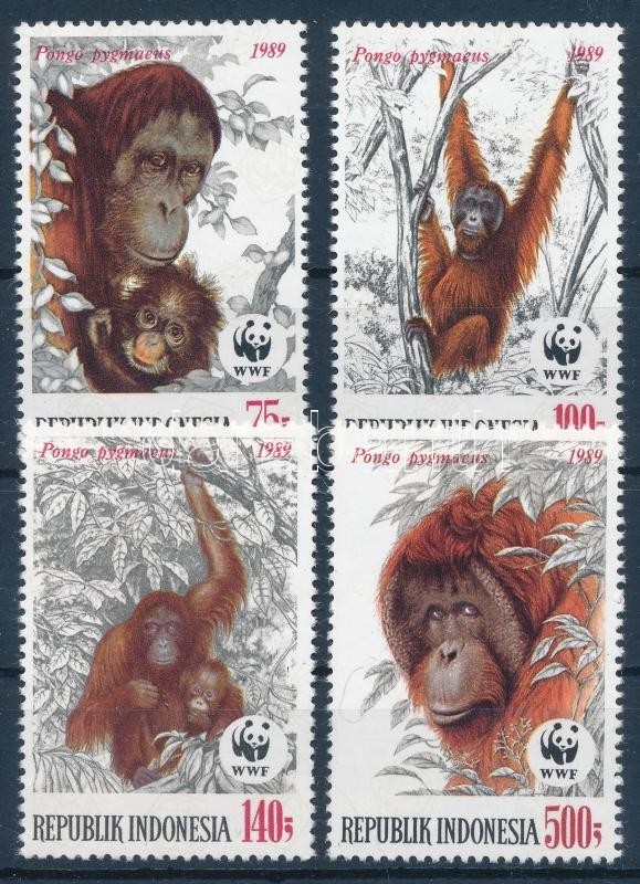 ** 1989 WWF: Orángután Sor + 4 Db FDC Mi 1291-1294 - Other & Unclassified