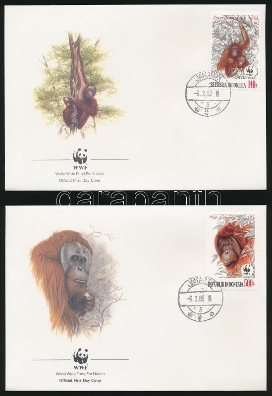 1989 WWF: Orangután Sor 4 Db FDC-n Mi 1291-1294 - Autres & Non Classés