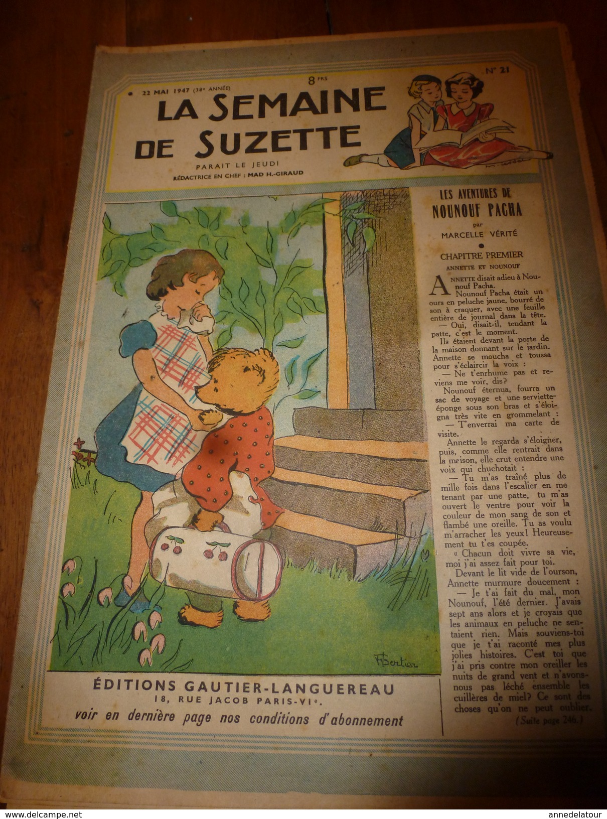 1947 LSDS :Emouvant Récit:Janine En 1944,sauve M. Guerny (agent De L'Intelligence Service), Suite Intervention Gestapo - La Semaine De Suzette