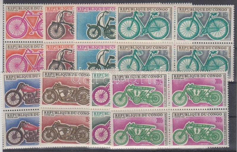 ** 1969 Motorkerékpárok Sor Négyestömbökben Mi 184-191 - Autres & Non Classés