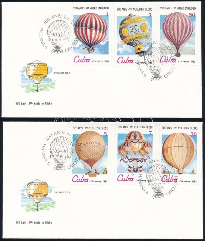 1983 Ballonrepülés Sor Mi 2725-2730 FDC-n - Autres & Non Classés