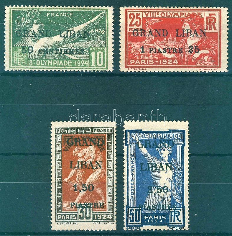 * 1924 Párizsi Olimpiai Játékok Sor Felülnyomással Mi 22-25 - Autres & Non Classés