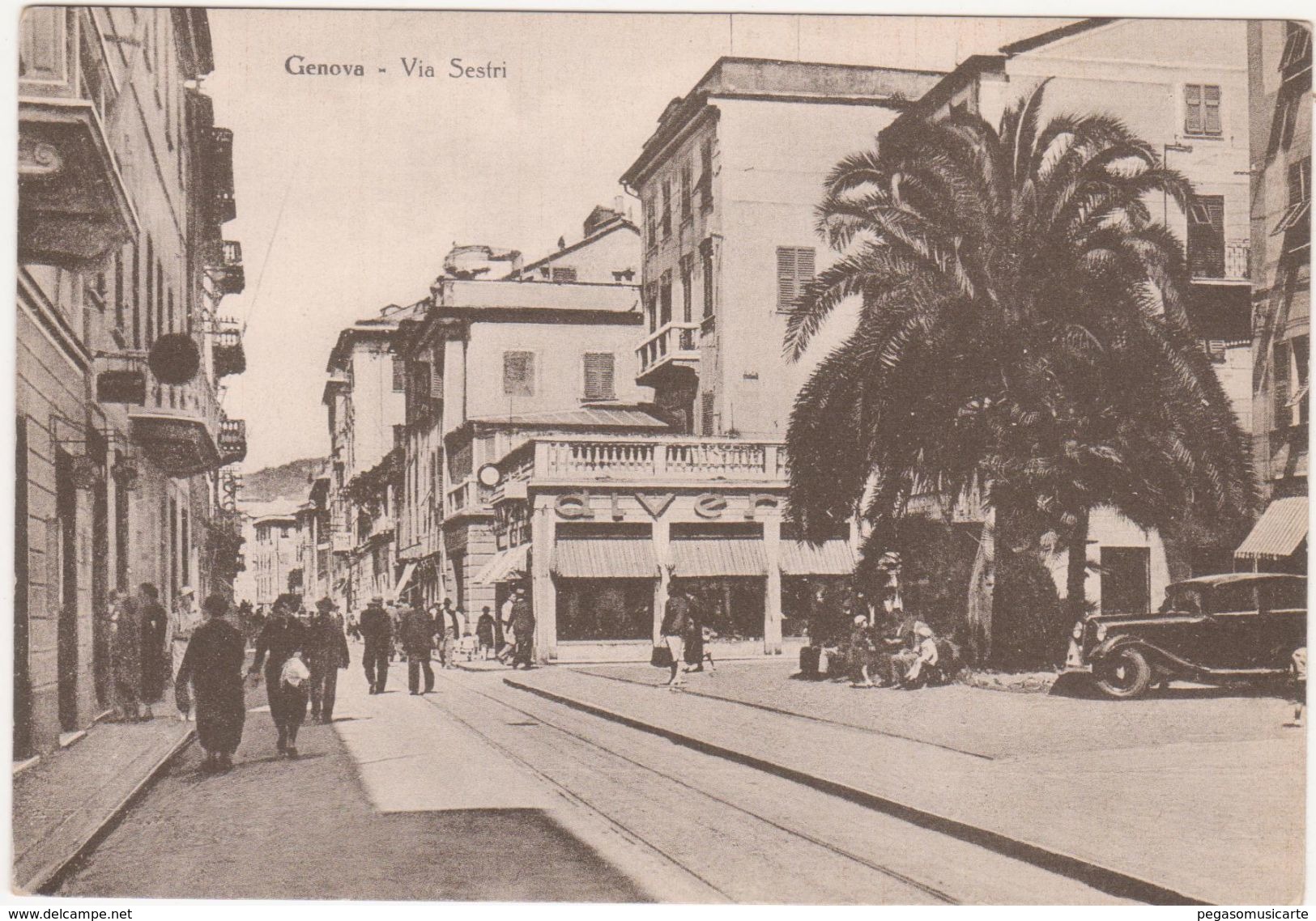 133  GENOVA VIA SESTRI ANIMATA 1940 CIRCA - Genova