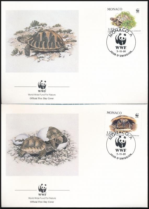 1991 WWF: Görög Teknős Sor 4 FDC-n Mi 2046-2049 - Other & Unclassified